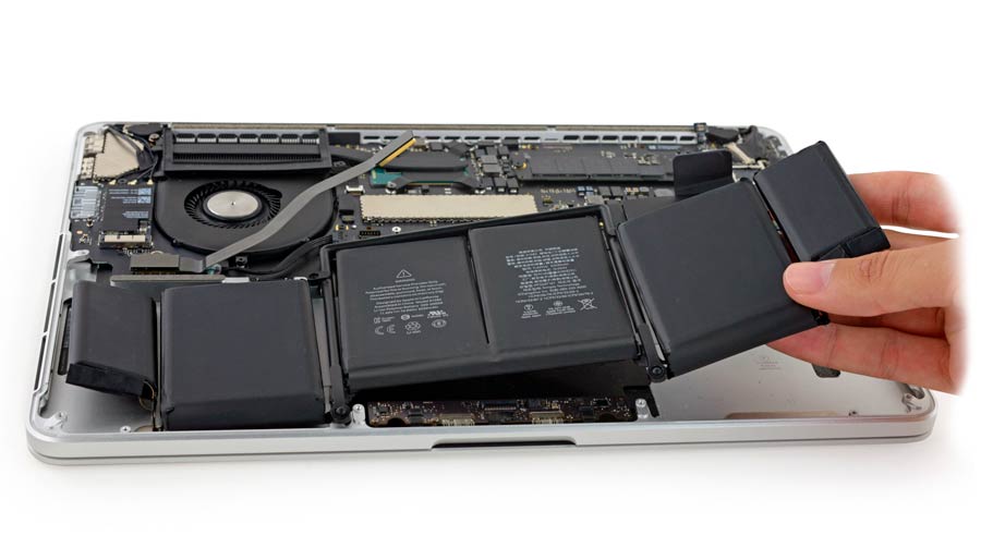 Замена аккумуляторных батарей на ноутбуке Apple MacBook